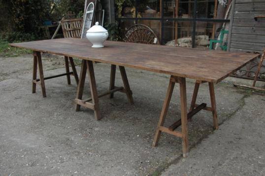 John Stephens French Farmhouse Trestle Table With Benches French Farmhouse Trestle Table With Benches