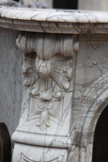 法国古董灰色大理石壁炉枱