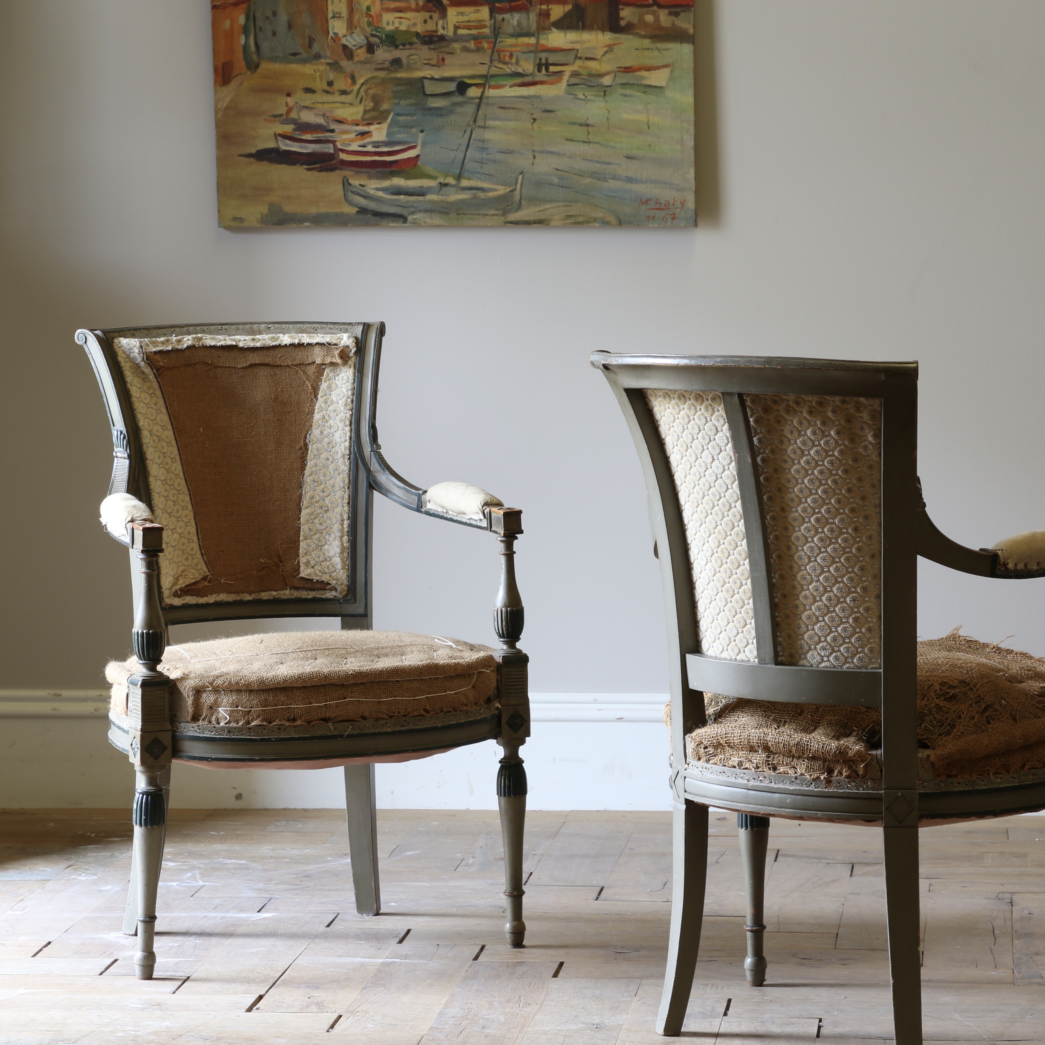 Pair of Directoire Fauteuil