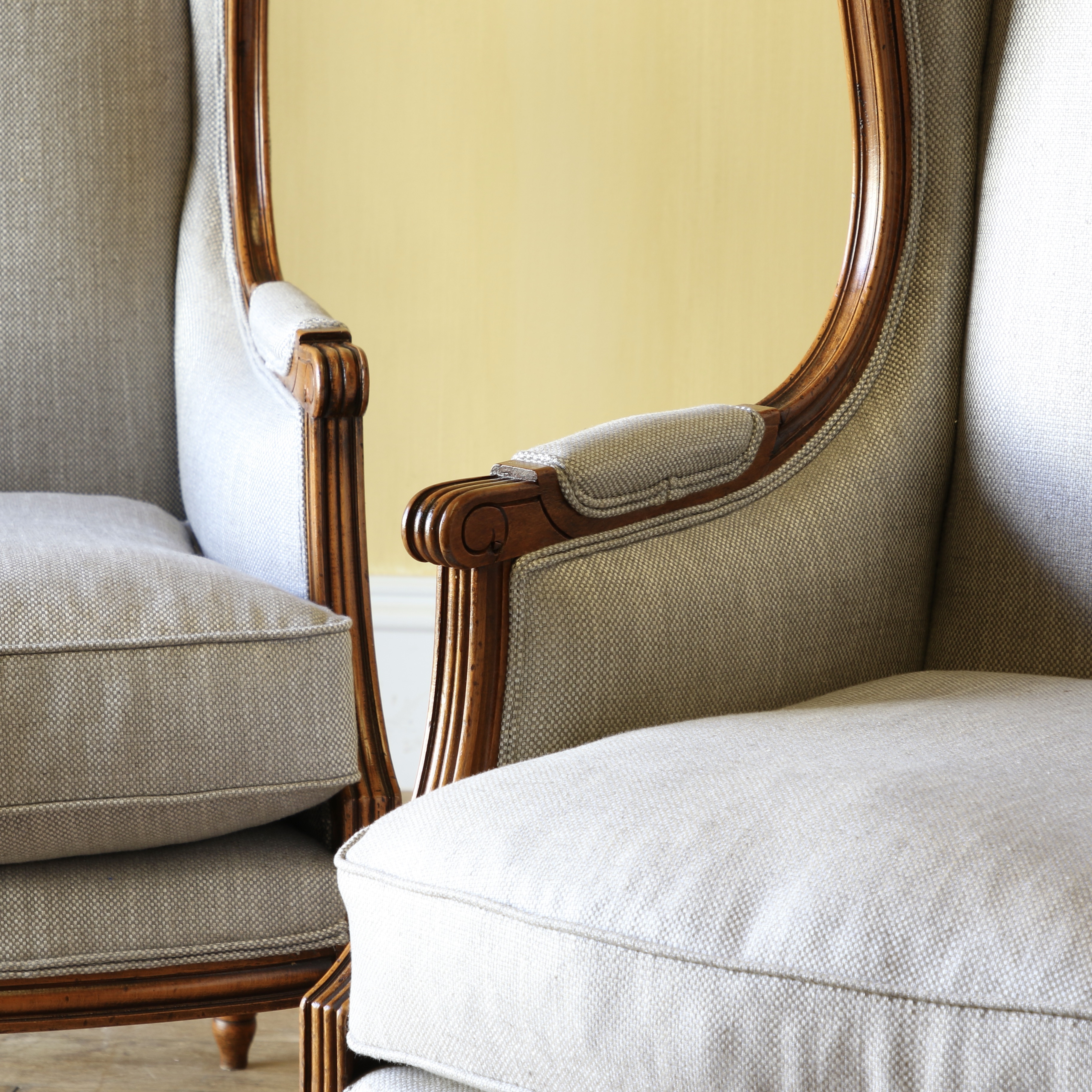 Wing Back Louis XVI Armchairs