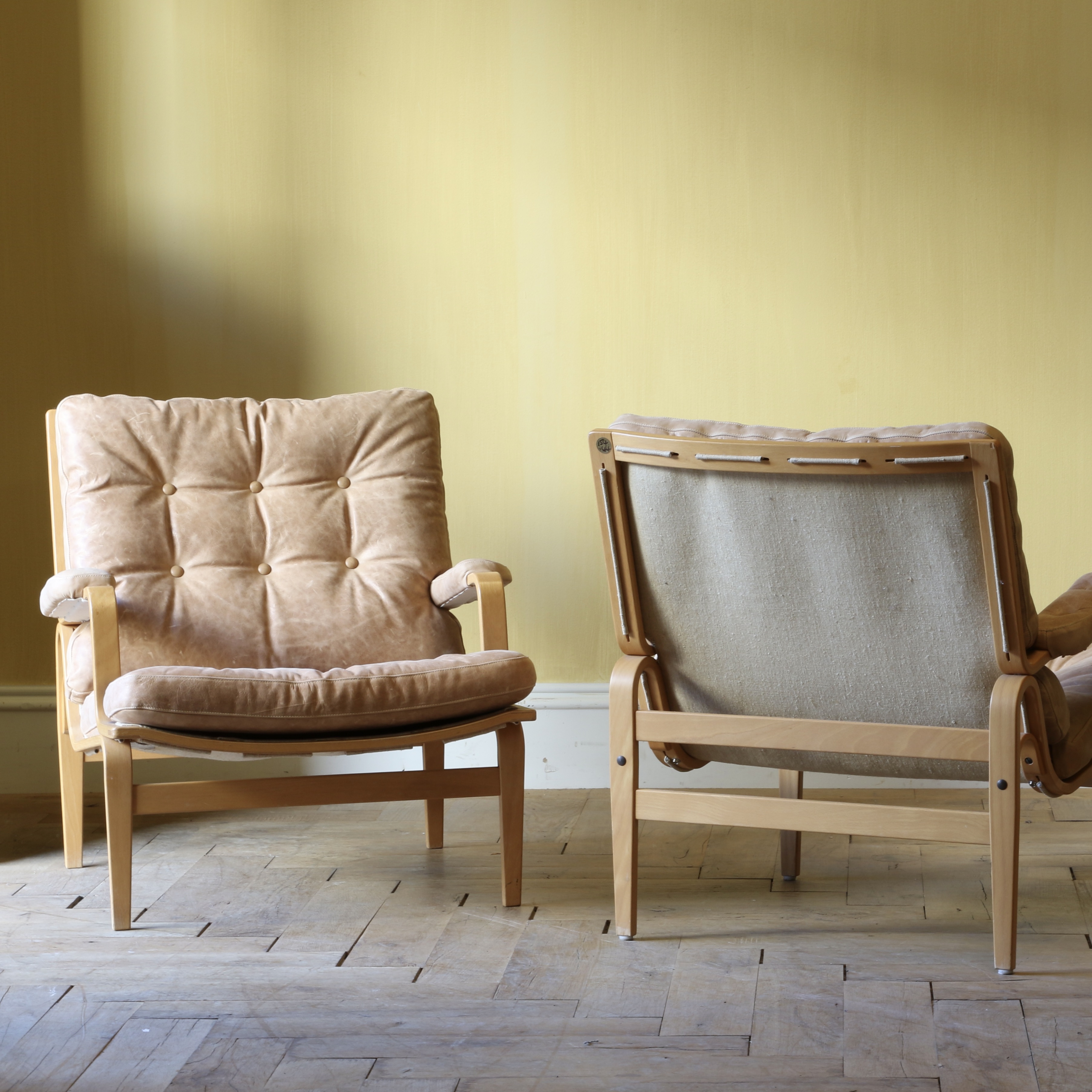 Mid-Century Leather Armchairs