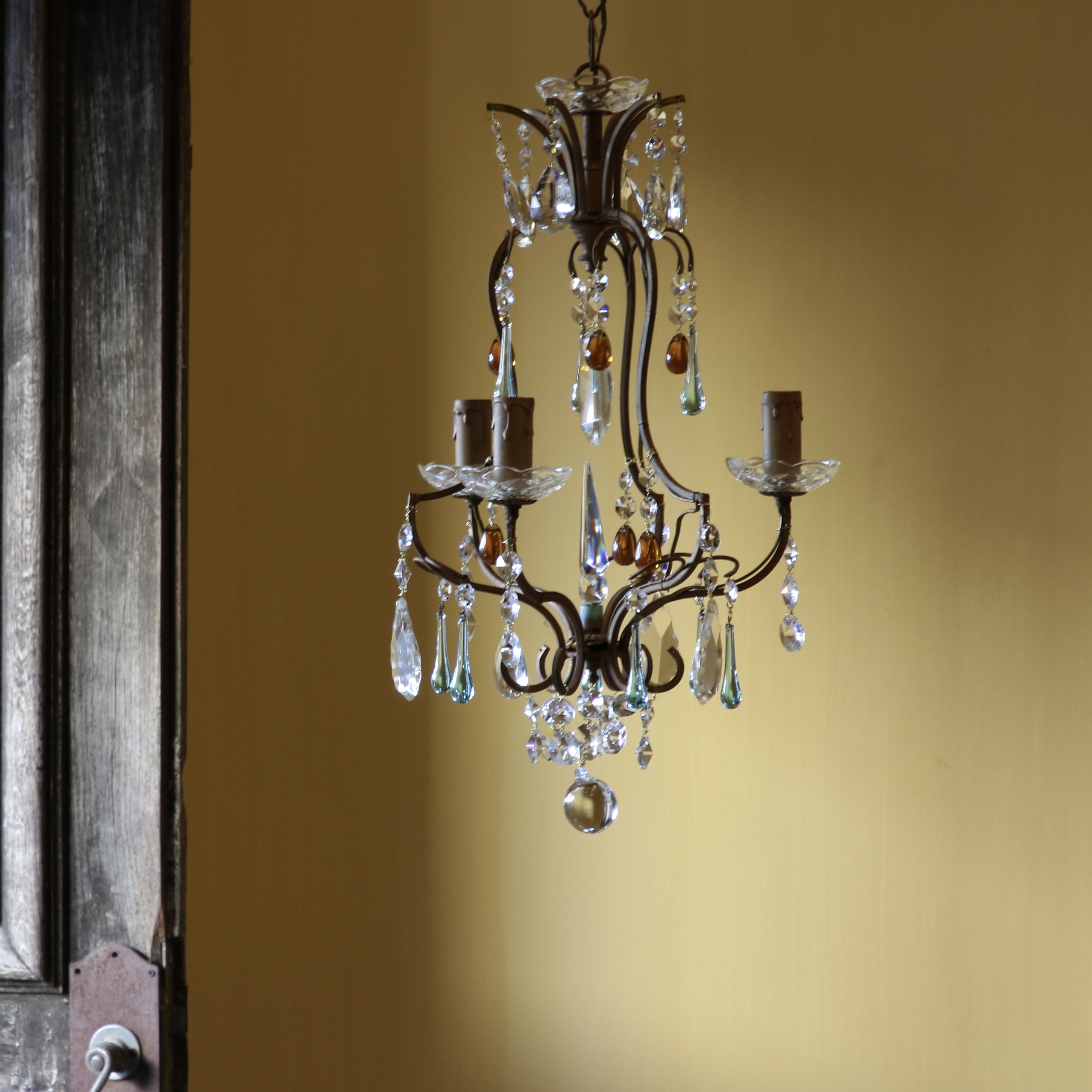 Blue and Amber Chandelier