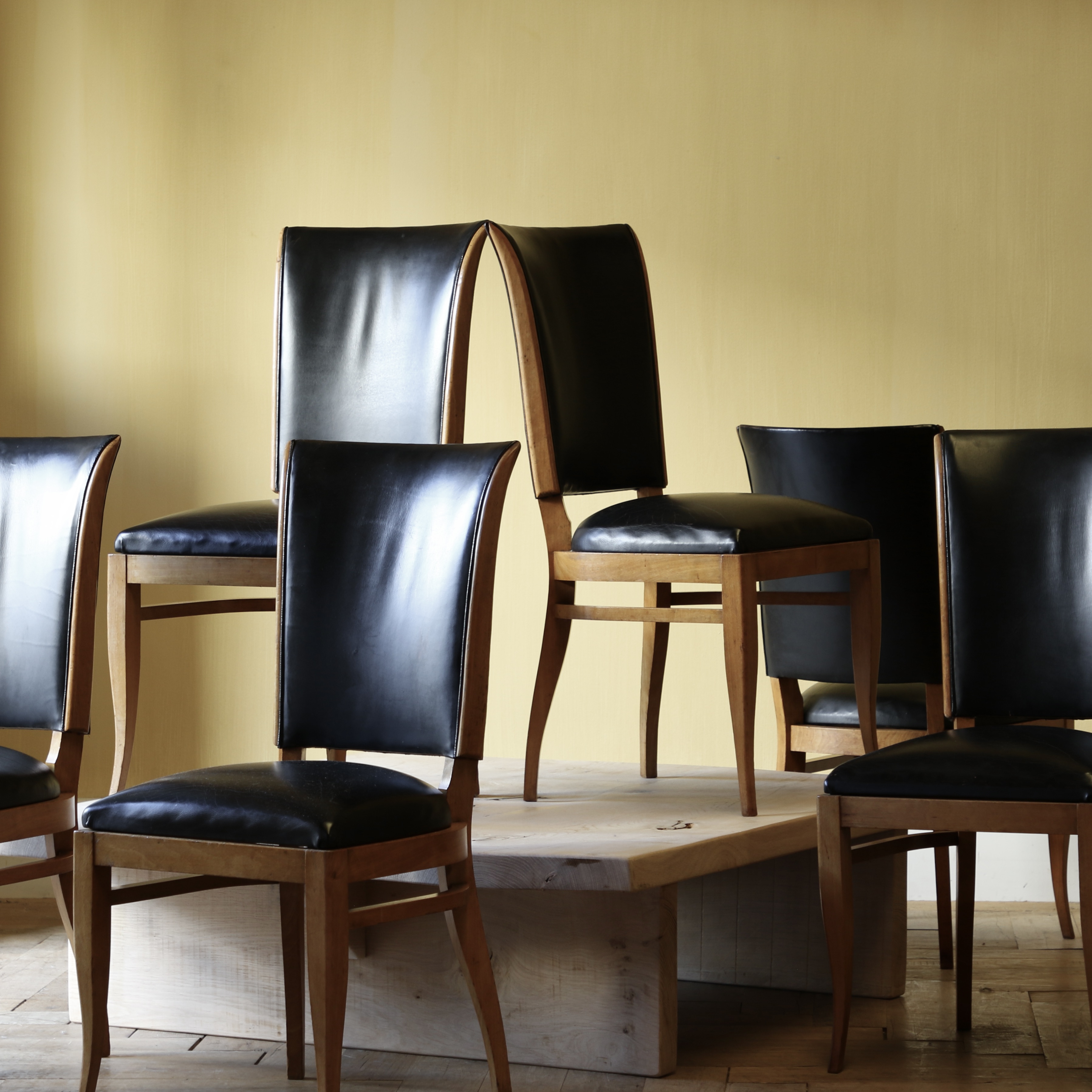 French Art Deco Chairs // Set of Six