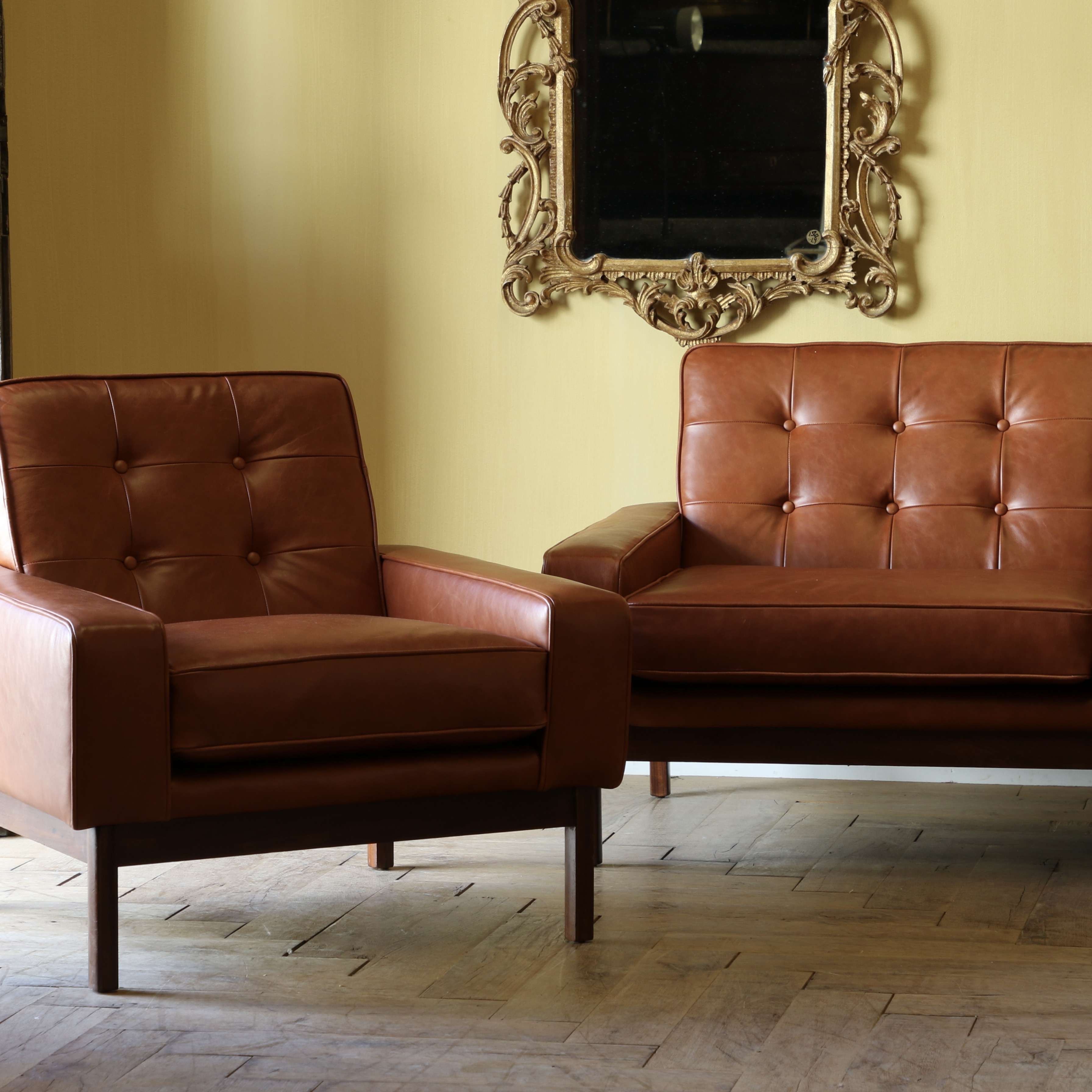Leather Armchair and Sofa