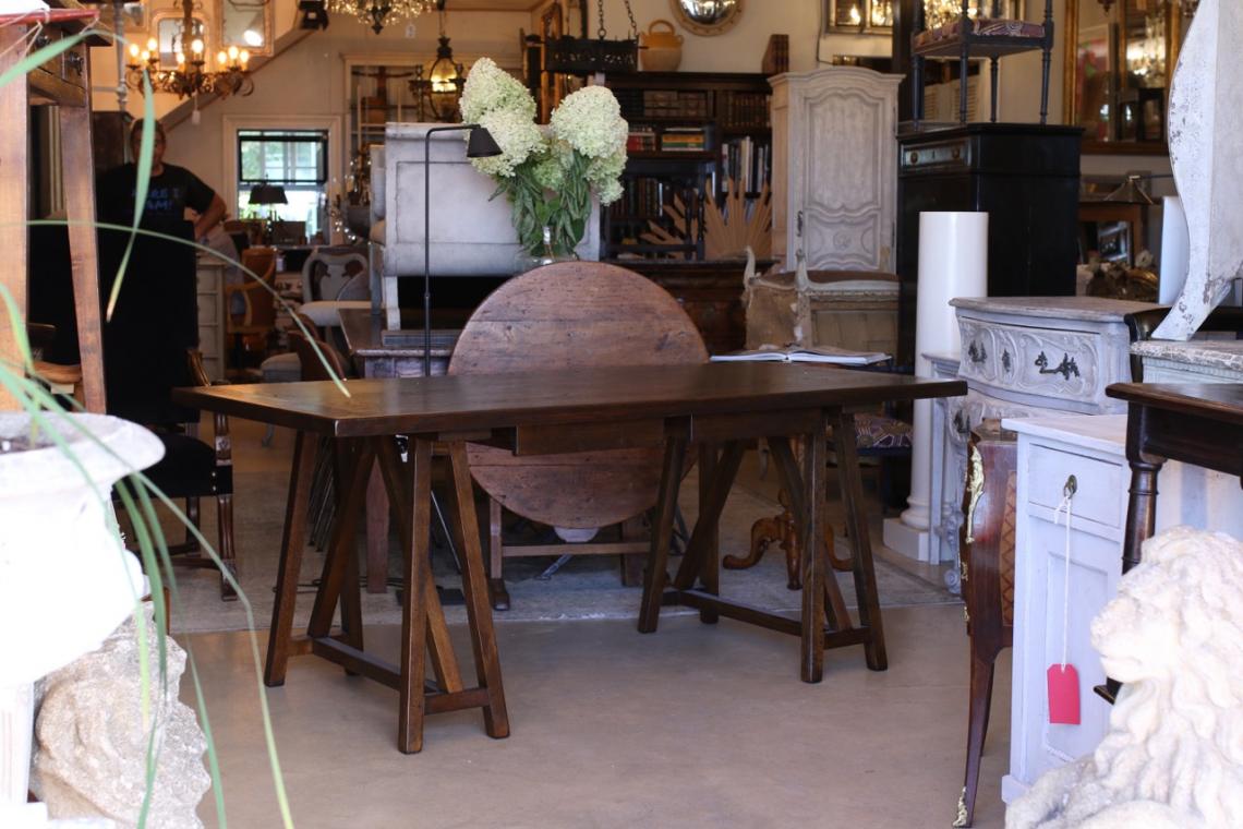 John Stephens Trestle Table Or Desk With Two Drawers