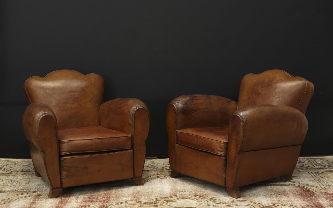 John Stephens Pair Of Leather Armchairs