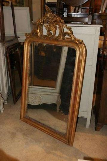 Antique Mirror with Elaborate Crest