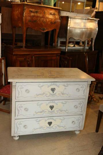 A French Painted Commode (Chest of drawers)