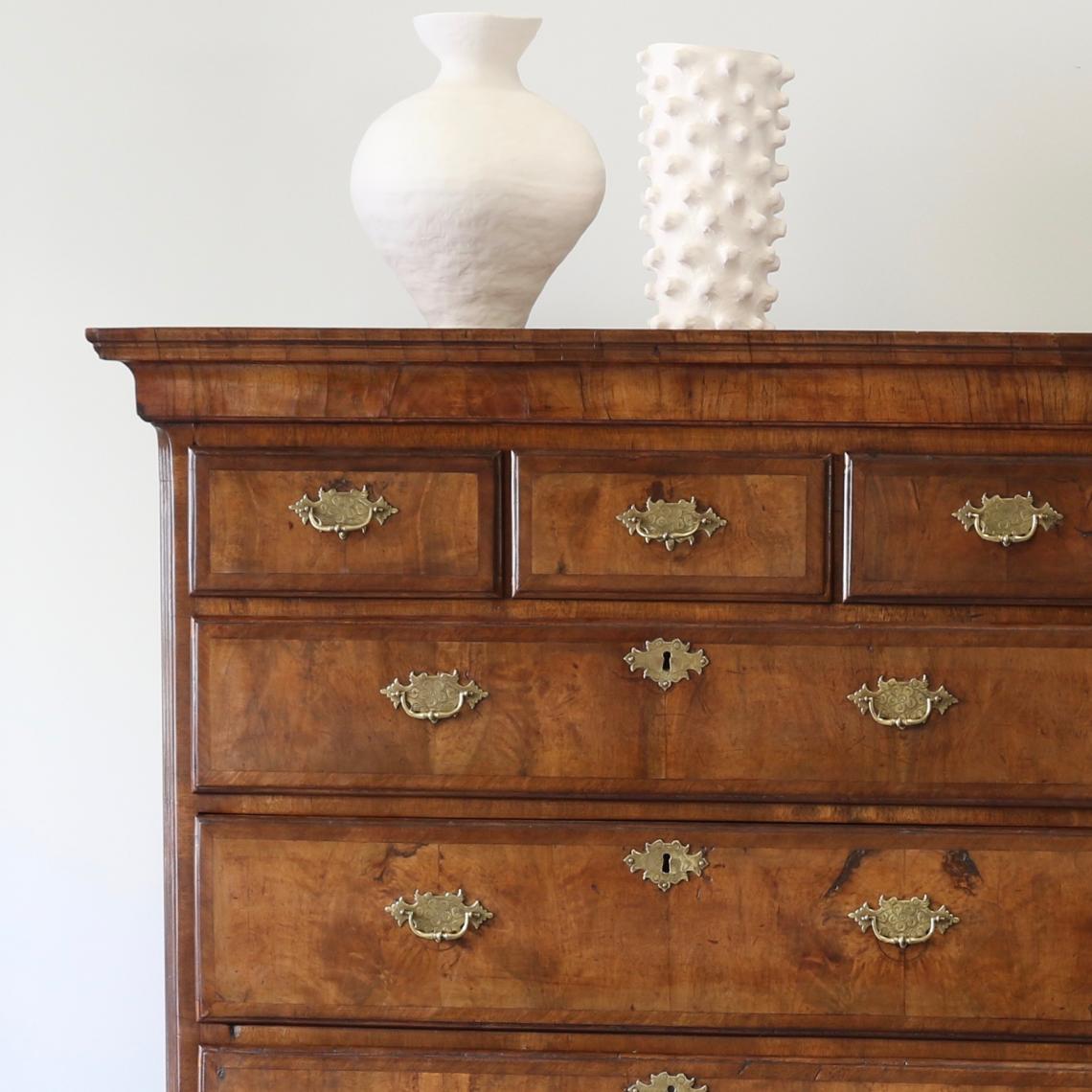 An English Walnut Chest-on-Chest