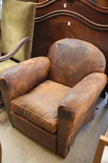 French Leather Club Chair