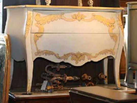 Cream and Gold Commode