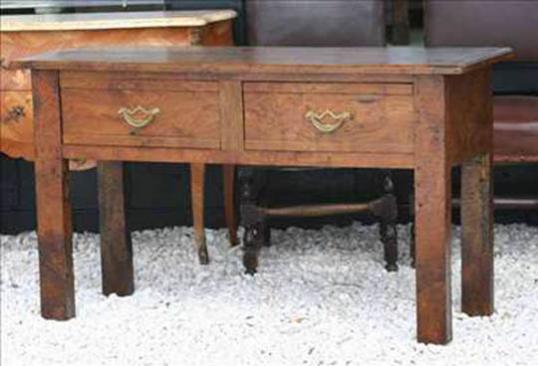 Two-Drawer Elm Side Table