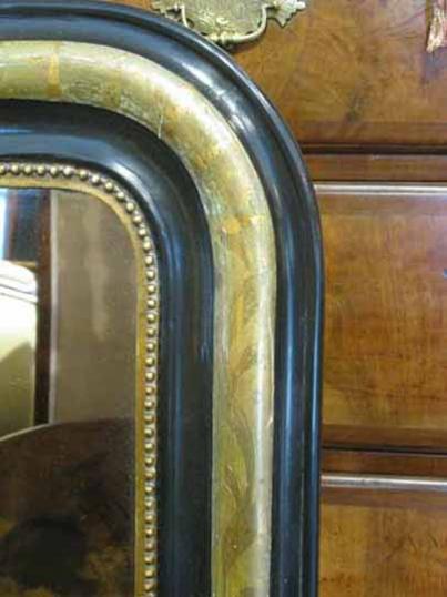 Louis Philippe Black and Gold Mirror