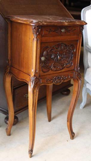 Ornate French Walnut Potty Cabinet