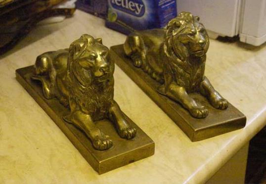 A Pair Of Brass Lions