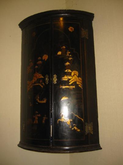 Corner Cabinet black lacquer.