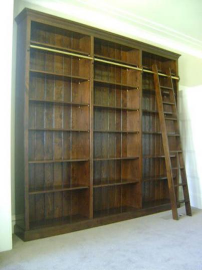 Bookcase with Library rail and ladder