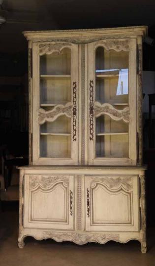 Painted Louis XIV Buffet Bookcase