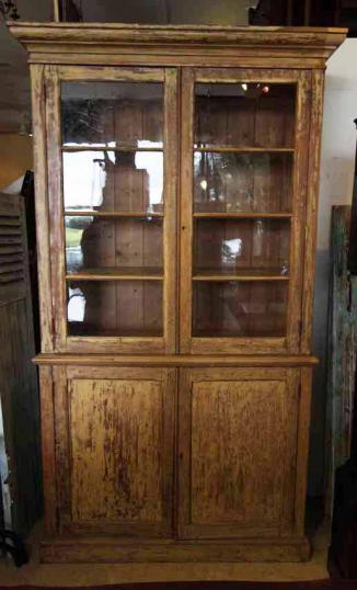 Glazed Bookcase on Cupboard