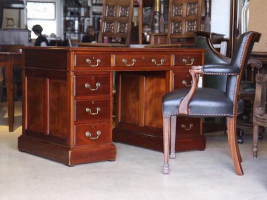 English Red Walnut Desk