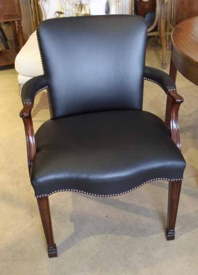 Black Leather Library Chair