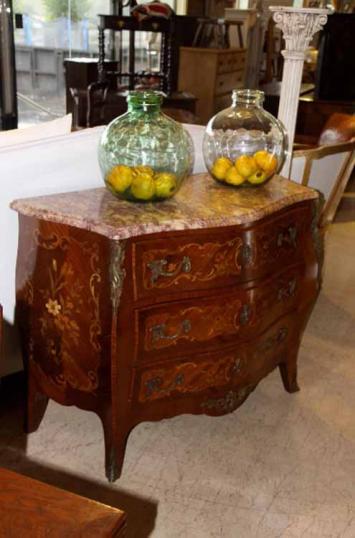 Three Drawer French Commode with Marble Top