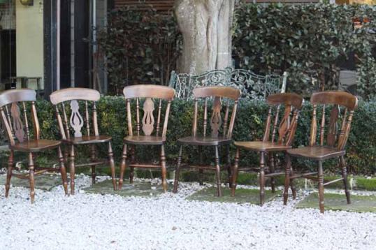 Six Late Georgian Elm Chairs