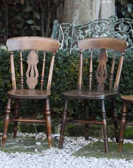 Six Late Georgian Elm Chairs