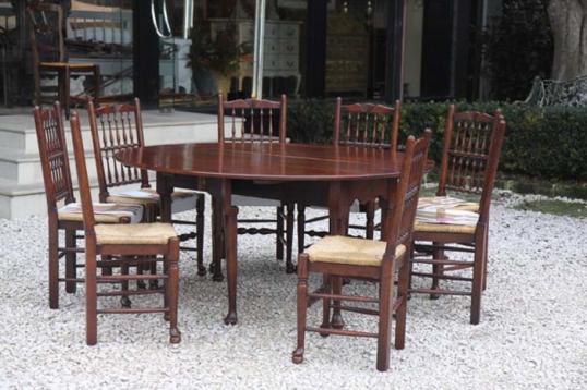 Gateleg Dining Table and Eight Chairs