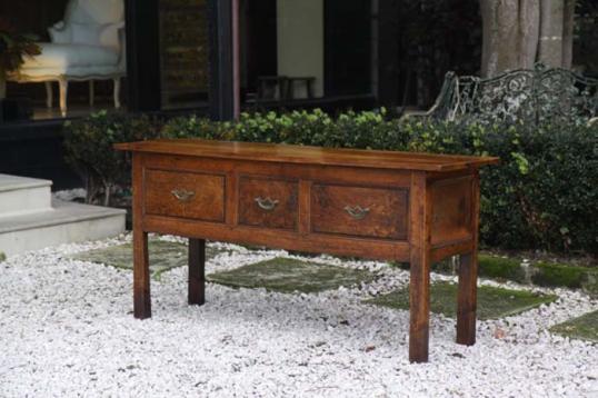 Cherry and Ash Three Drawer Sidetable