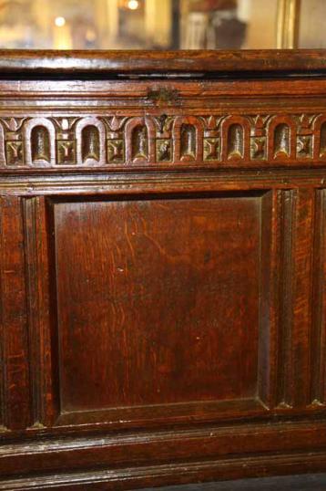 Jacobean Oak Three Panelled Coffer