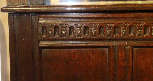 Jacobean Oak Three Panelled Coffer