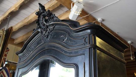 French Black One Door Armoire