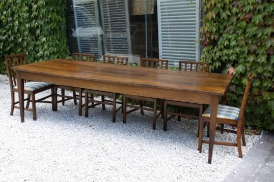 A Large French Oak Dining Table