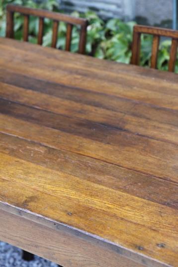 A Large French Oak Dining Table