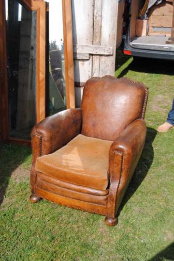 French Leather Club Chair