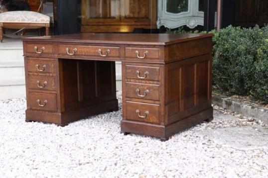 English Oak Pedestal Desk