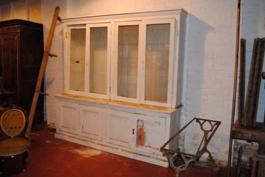 Louis Philippe Glazed Cupboard and Bookcase