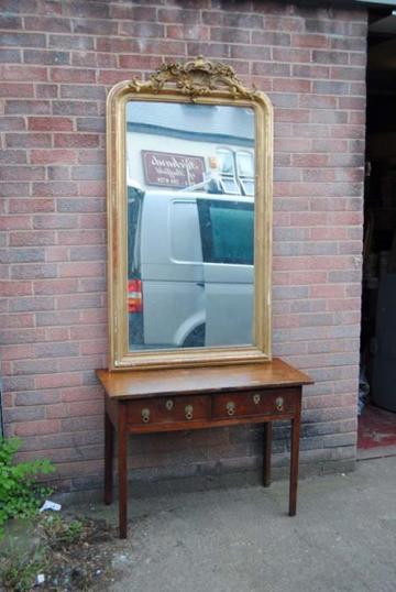 Louis Philippe Mirror and Two Drawer Sidetable