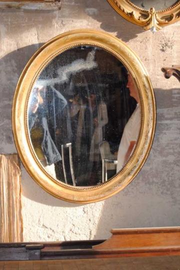 French Oval 19th Century Mirror