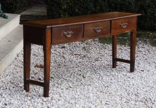 French Three Drawer Chestnut Side Table