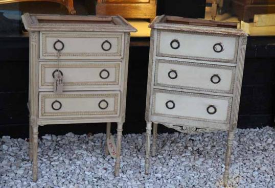 Pair of Painted Louis XVI Bedsides