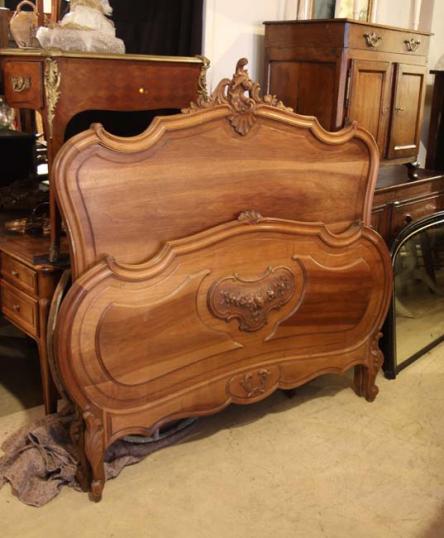 French Walnut Antique Bed