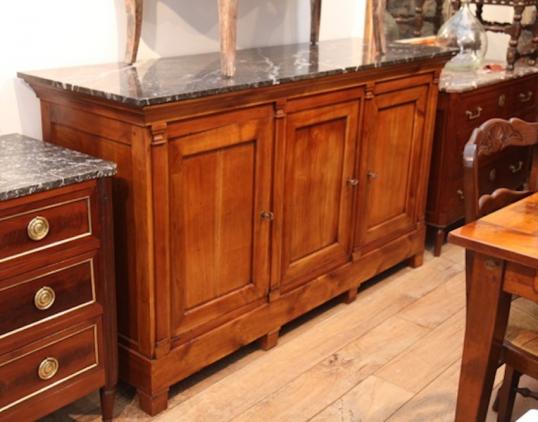 Cherry Wood Dresser with Black Marble Top