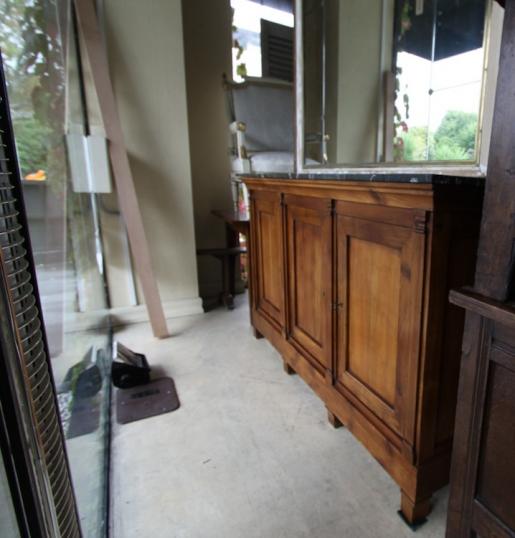 Cherry Wood Dresser with Black Marble Top