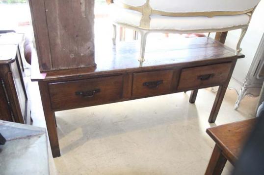 French Chestnut Three Drawer Side Table