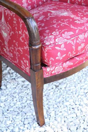 Upholstered French Empire Carver Chair