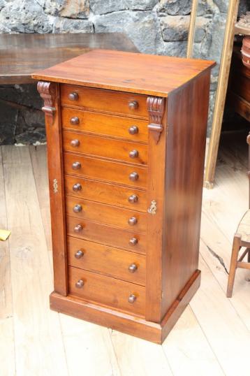 An English Pine Nine Drawer Wellington Chest