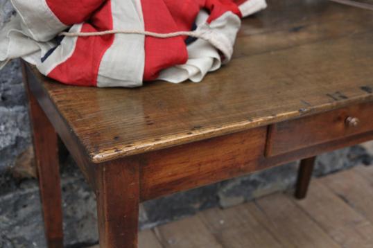 One Drawer French Chestnut Side Table