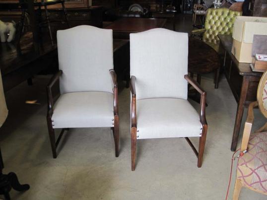 Pair of Antique Walnut Carver Chairs